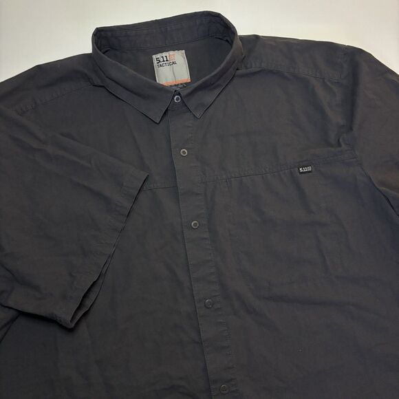 5.11 Tactical Gunther Shirt Dark Gray Mens XXl Short Sleeve Snap Front rapidraw - Picture 3 of 11